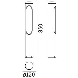 Słupek ogrodowy KISA 5182 aluminium