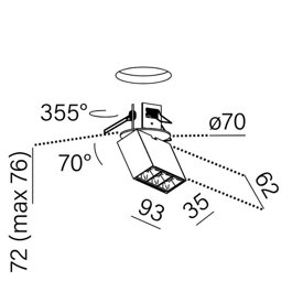 Spot do wbudowania RAFTER points LED AQform