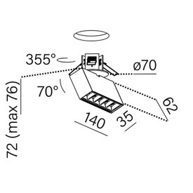 Spot do wbudowania RAFTER points LED AQform