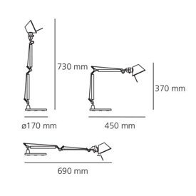 TOLOMEO MICRO Lampka biurkowa aluminium A011800 Artemide