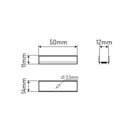 Uchwyt aluminiowy do taśm LED IP67 - szerokość: 13,2mm