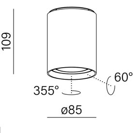 VYRO x1 round move LED natynkowy AQFORM